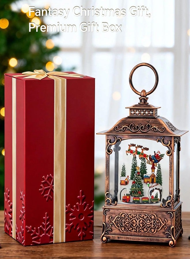 كرة ثلجية موسيقية على شكل قطار سانتا ورنة وشجرة عيد الميلاد - فانوس كرة ثلجية مضيء لعيد الميلاد مع بريق متلألئ، وأضواء LED، و8 أغانٍ كلاسيكية، هدايا زينة عيد الميلاد للبالغين من الرجال والنساء - Image 3